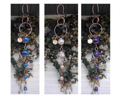 Personalized glass suncatcher, copper garden sun catcher art and patio decor, outdoor ornament, holiday plant mom gift ideas