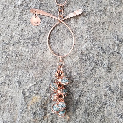 Glass wind chime, hanging copper garden art decor, decorative outdoor gardening plant accessories, personalized gifts