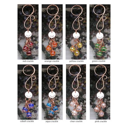 Personalized Christmas ornament, hanging copper and glass suncatcher art, holiday gardening gifts for mom