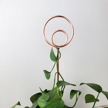 Copper plant support stake, houseplant stakes, decorative indoor planter, garden decor, outdoor art gardening gift, plant mom