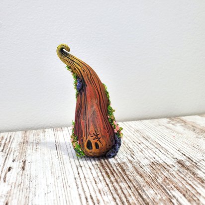 Sprout figurine polymer clay, copper plant stake houseplant sitter, fantasy art object sculpture, cottagecore holiday gifts
