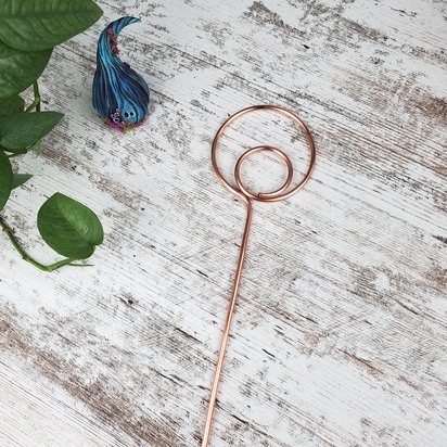 Copper circle trellis indoor plant support stake, decorative houseplant stick, garden decor, holiday gardening gifts